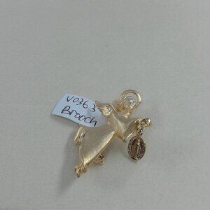 Vintage Gold-Tone Angel Brooch